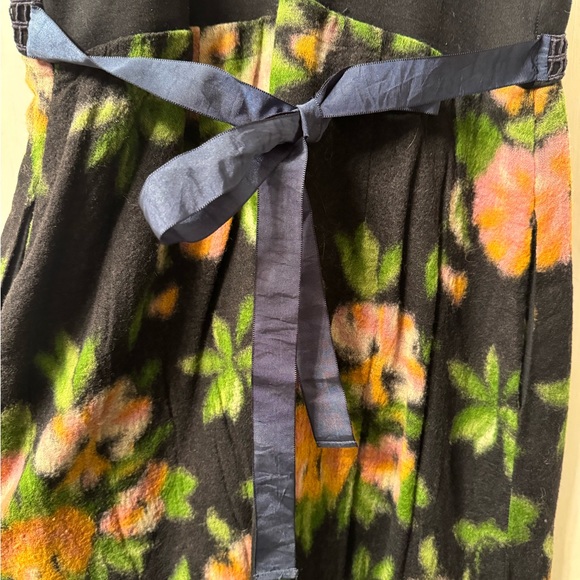 Free People Dress - Navy and Floral Wool - Medium - Picture 6 of 10